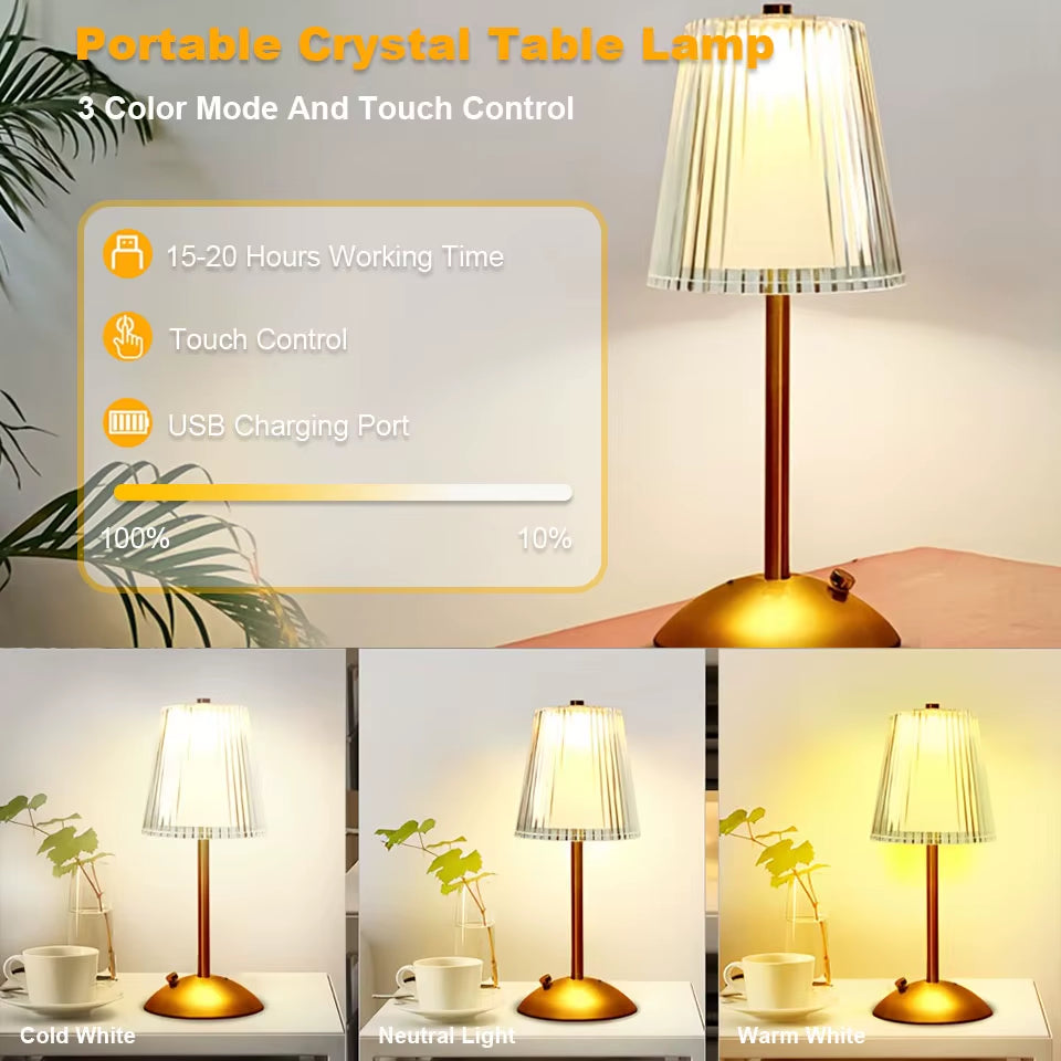 LED Table Lamp Touch Sensor Rechargeable Night Light Nordic Interior Dimming Stand LED Bedside Lamp Restaurant Hotel Bar Bedroom